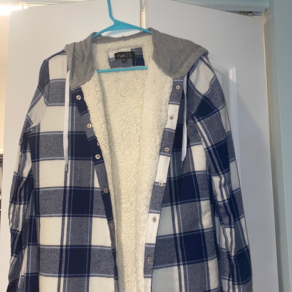 Sherpa Plaid Jacket Button Up